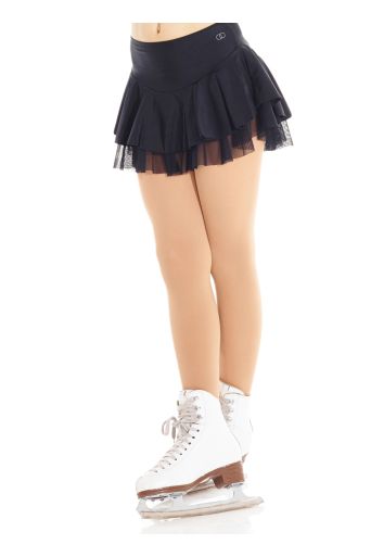 Shiny nylon and mesh skirt