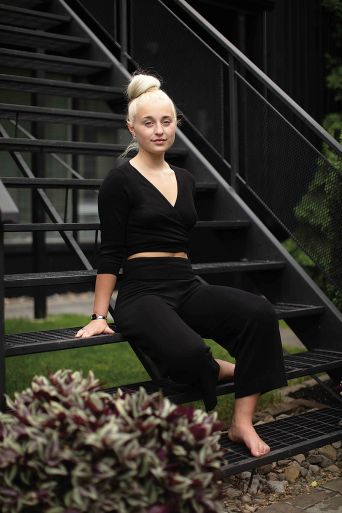 Soft cotton cashmere knit gaucho pants