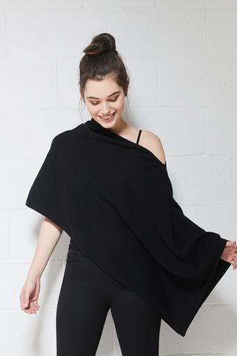 Cashmere & Cotton Puncho style scarf