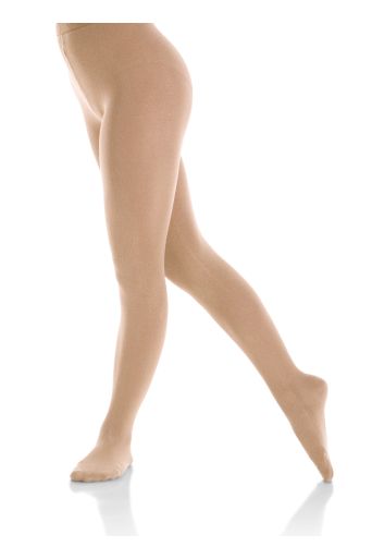 Footed Natural satiny figure skating tights