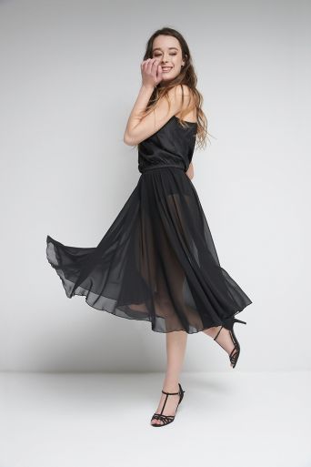 Pull-on chiffon skirt