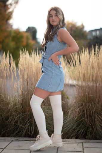 merino wool Over-the-knee ribbed 4X4