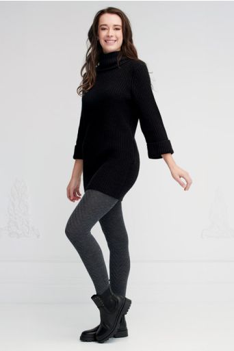 Merino wool tights - herringbone pattern